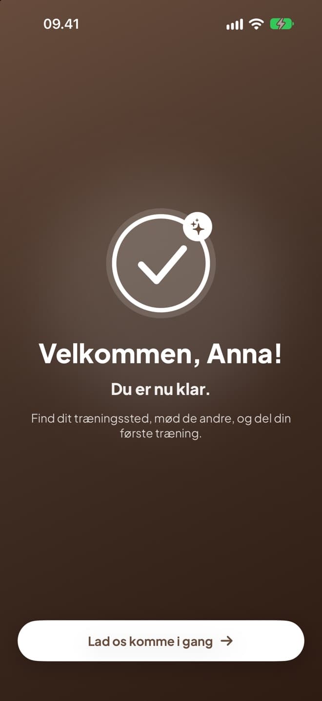 Velkommen, du er nu klar